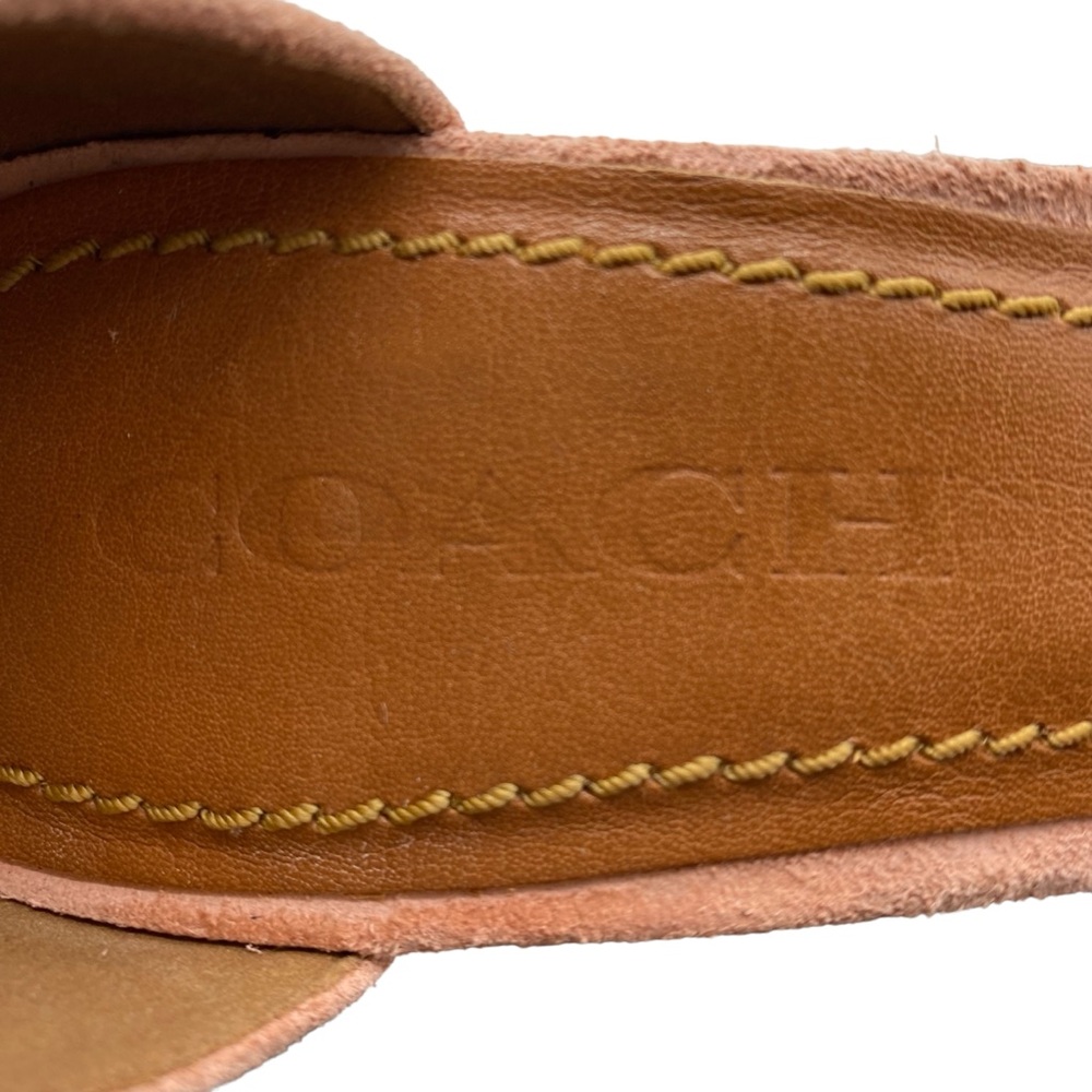 Coach Womens Shoes Heel Sandal with Coach Link Pink Suede Leather Feminine Sz 7 - Picture 8 of 14